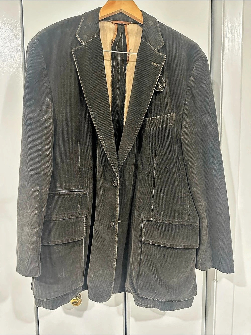 Patrick James Corduroy Utility Jacket in Black